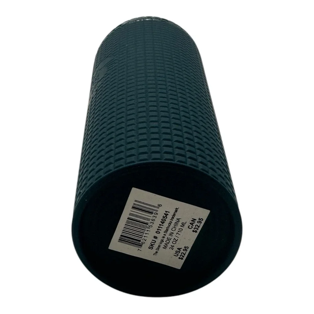 Starbucks Navy‎ Blue Soft Touch Grid Tumbler Cold Cup Venti 24 oz Logo 2023